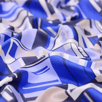 

Art geometry Digital painted wool natural silk fabric for dress telas por metros patchwork tecido tissu au metre vestidos DIY