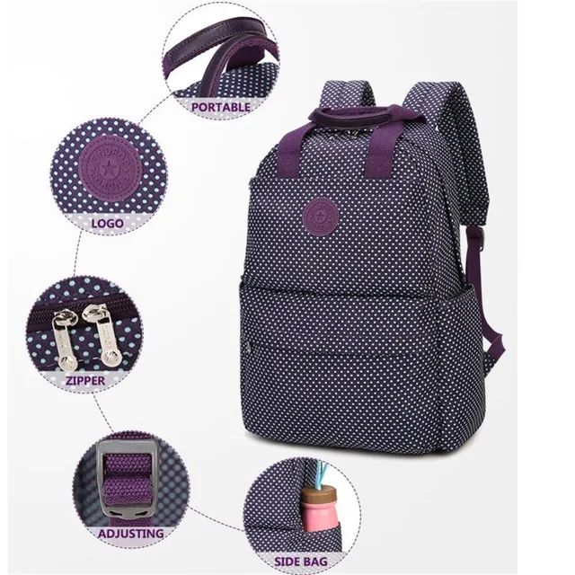 New Lady Backpack Nylon Waterproof Printing Student Bag New Lady Backpack Nylon Waterproof Printing Student Bag Computer Women S School