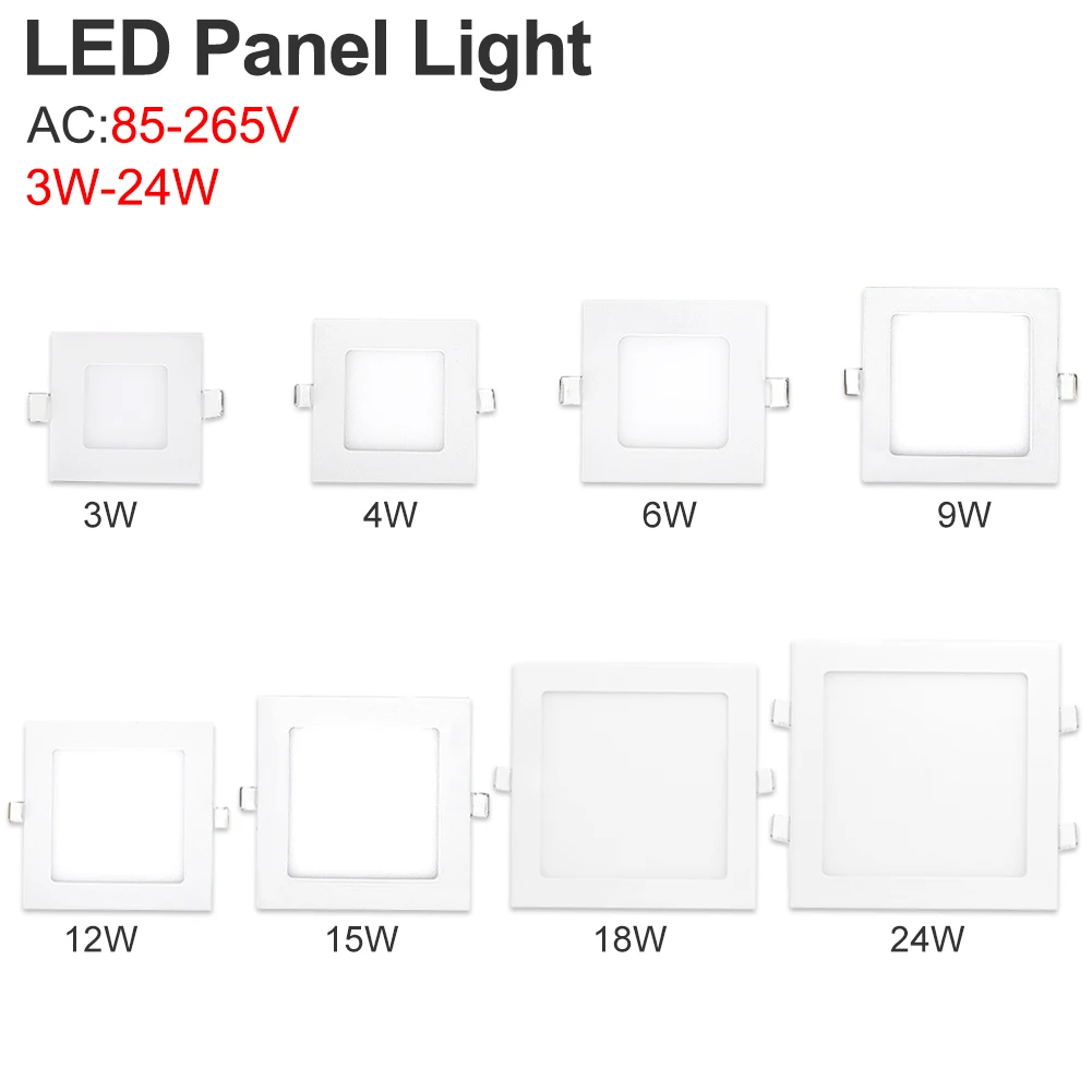 3 Вт 4 Вт 9 Вт 12 Вт 24 Вт светодиодный панельный светильник встраиваемый потолочный Точечный светильник кухонный светильник для ванной комнаты Холодный/теплый белый светодиодный светильник 220 В+ Драйвер