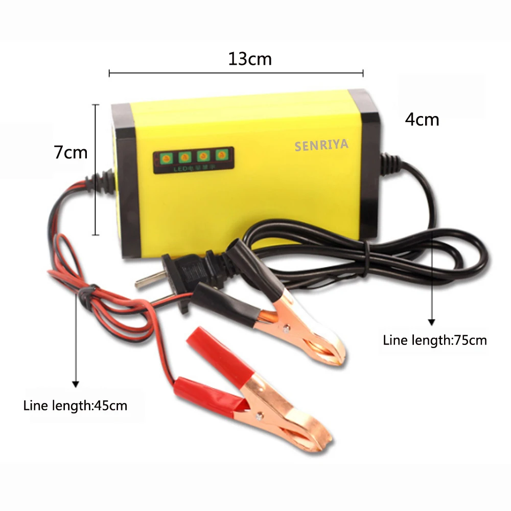 

Portable Adapter Power Supply 12V 2A Motorcycle Car Auto Battery Charger Intelligent Charging Machine Led Display Electric