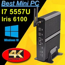 

Eglobal Dual Core i7 5557U Iris6100 Mini Computer 16G RAM128G SSD WiFi Windows 10 Fanless Mini Desktop 4K 3D Dual LAN Dual HDMI