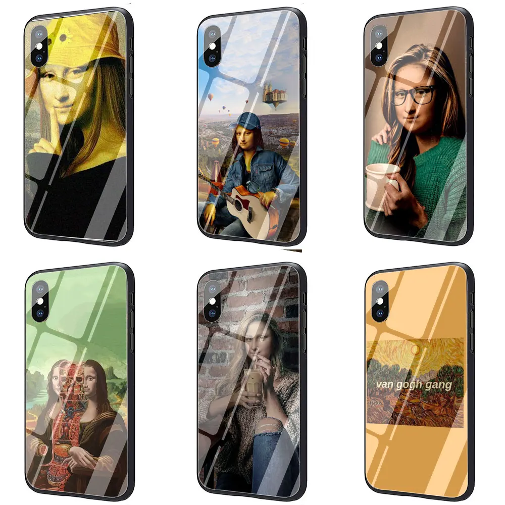 Черный чехол из закаленного стекла ТПУ для iPhone 11 Pro X или 10 8 7 6 6S Plus Xr Xs Max