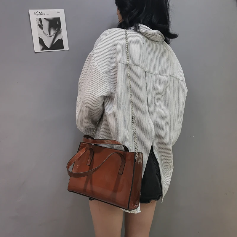 Для женщин сумка PU большие сумки Сумки цепи Crossbody для модные Корейский стиль