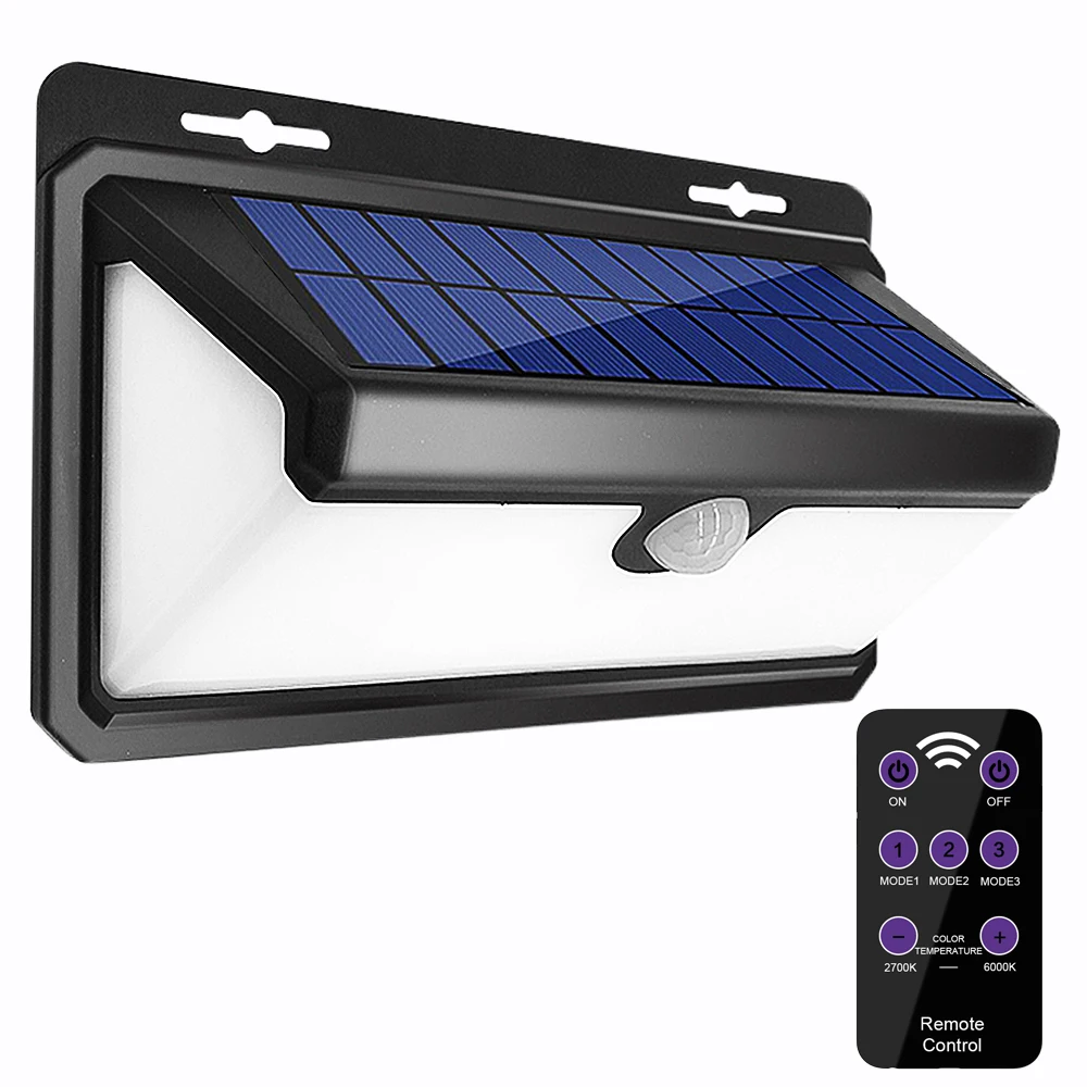 

70 LEDs Solar Light with Remote Control 800LM Super Bright Outdoor Wireless Wall Lights Motion Sensor & IP65 Waterproof