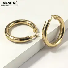 MANILAI 45 мм диаметр широкие медные серьги кольца ювелирные панковские массивные серьги для женщин Brincos подарок