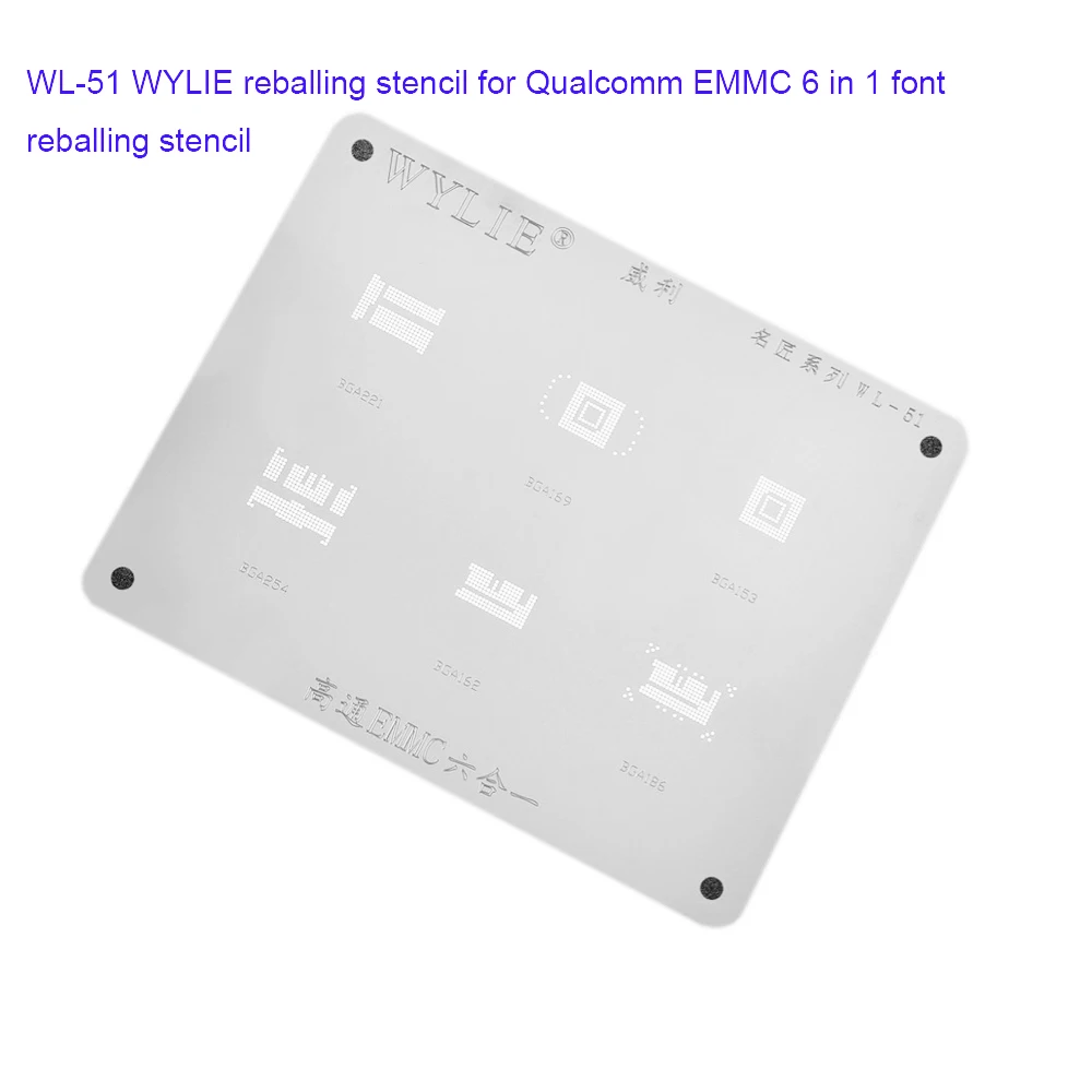 WYLIE EMMC 6 в 1 трафарет для Xiaomi 3 samsung BGA 221 169 153 BGA254 BGA162 BGA186|Аксессуары