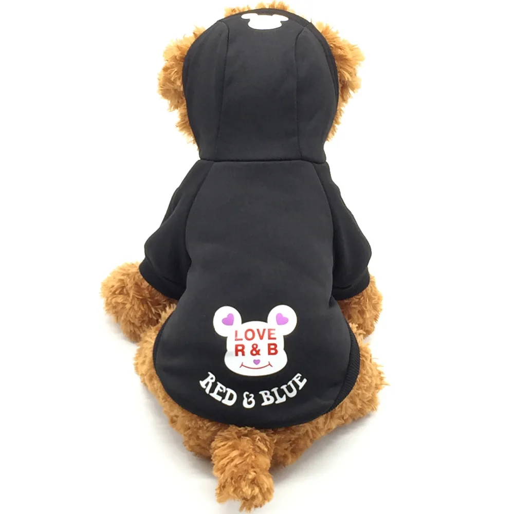 Ультразвуковая мультяшная Собака Медведь Письмо печати пальто куртка одежда теплый свитер одежда щенка костюм одежда куртка размер XS-XXL