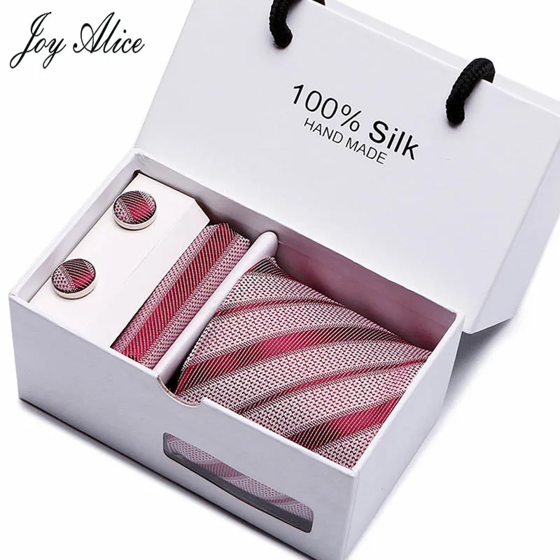 Розовые галстуки с принтом, фирменные мужские галстуки на заказ, фиолетовые клетчатые галстуки, наборы, запонки, носовые платки в подарочной упаковке, галстуки для мужчин - Цвет: SB16