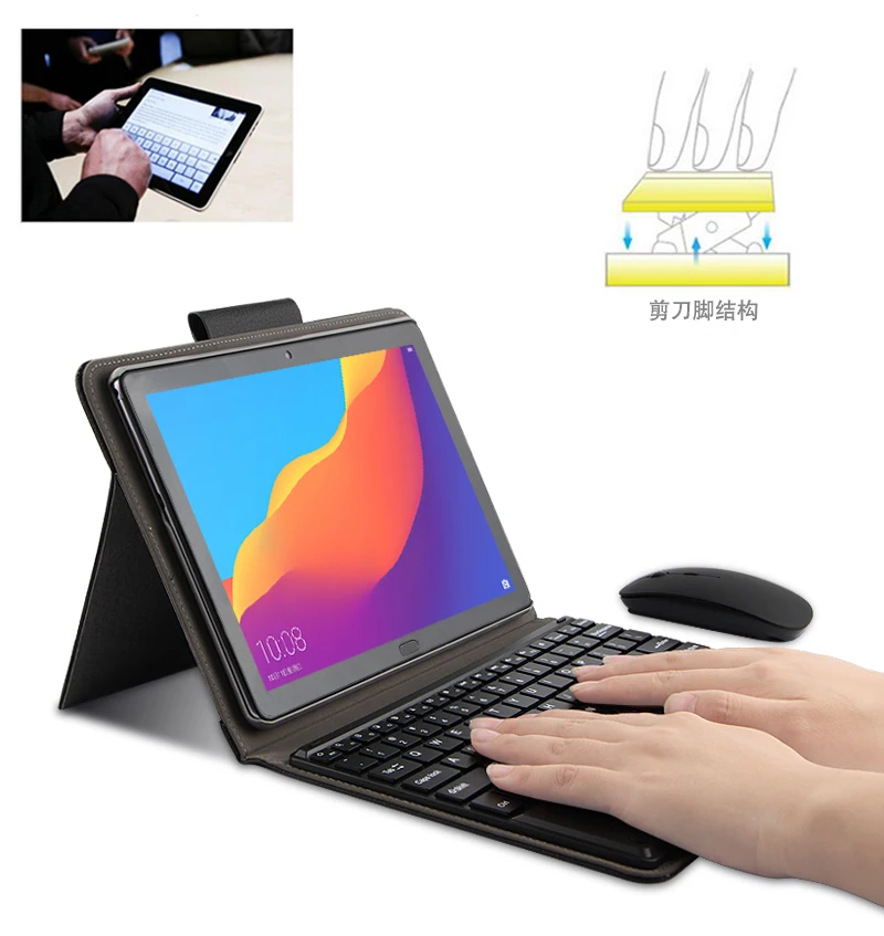 Чехол для huawei MediaPad T5 10 Защитная крышка Bluetooth клавиатура протектор из искусственной кожи AGS2-L09 L03 W09 W19 10," планшетный ПК случае