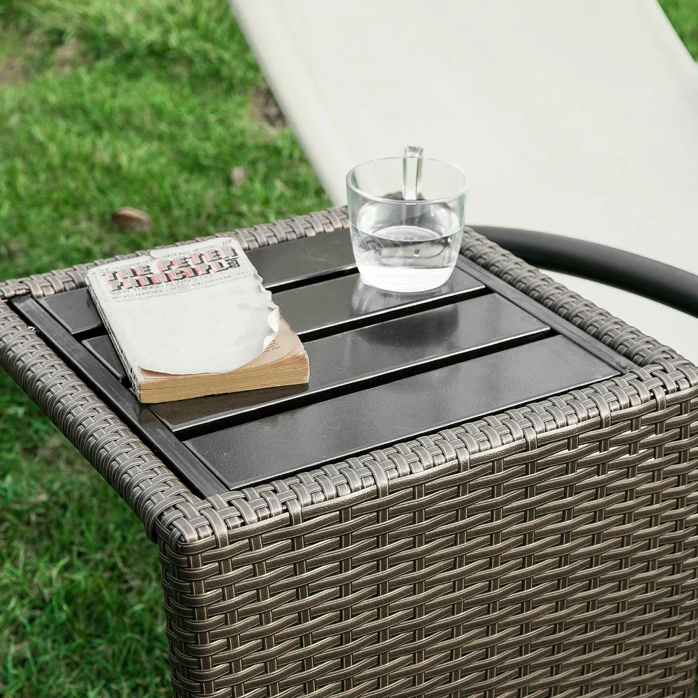 SoBuy OGT13-SCH, Outdoor Metal & Rattan Side Table End Table Sofa Table Tea Coffee Table SoBuy OGT13-SCH, Outdoor Metal & Rattan Side Table End Table Sofa Table Tea Coffee Table