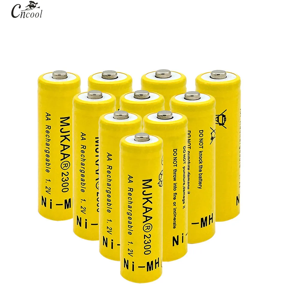 Cncool 10 шт. 1 2 в Ni MH AA 2300 мАч аккумуляторные батареи 2A нейтральная батарея