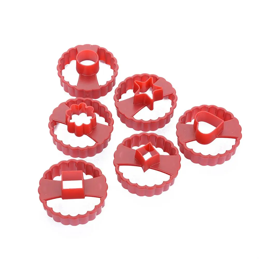 6Pcs Multifunctional Linzer Cookie Cutter Cake Decor Tool Fondant