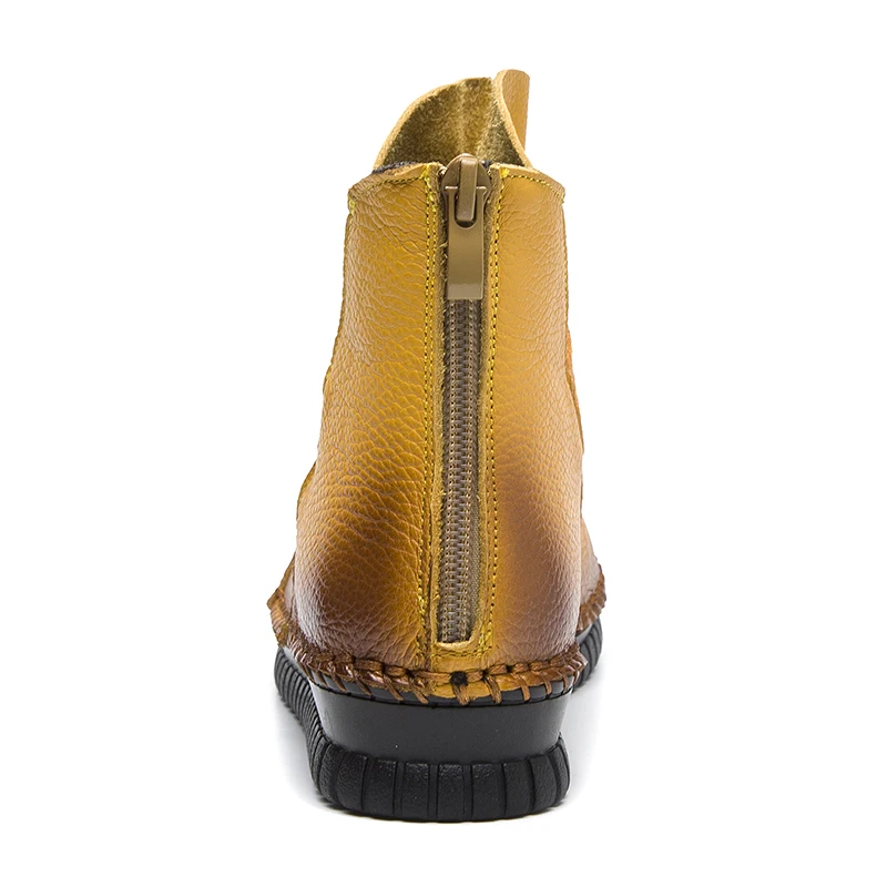 Plano yellow Grande Felpa Goma Negro Corto Suela red Botines Talón Tamaño Mujeres Nieve Black Zip 2018 Invierno De Del Cuero Botas Tobillo Genuino wgAXqfUBx