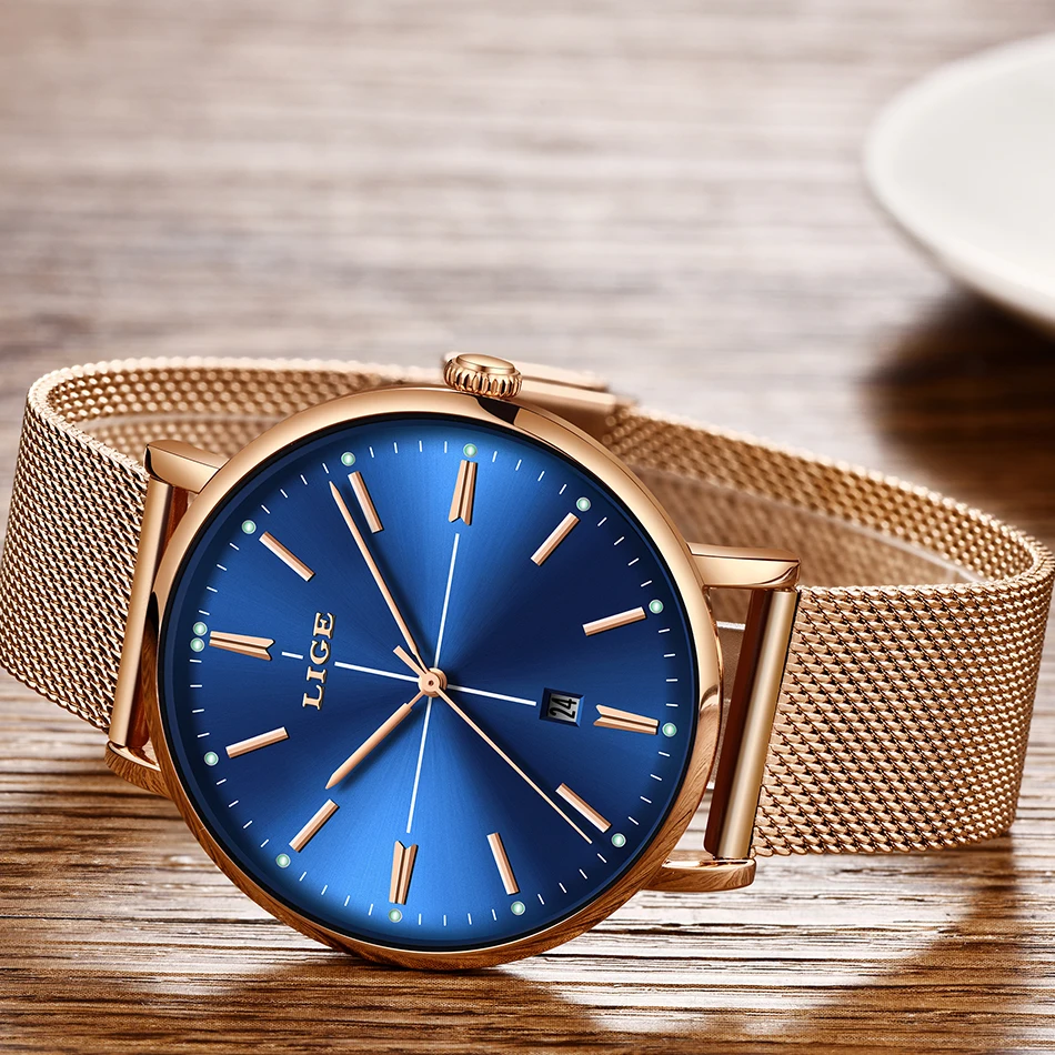Роскошный бренд LIGE модные женские часы женские наручные часы маленький циферблат кварцевых часов водонепроницаемые часы из нержавеющей стали браслет