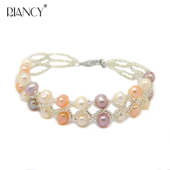

Clearance natural freshwater pearl bracelet female simple multicolor multi-layer jewelry girlfriend birthday gift