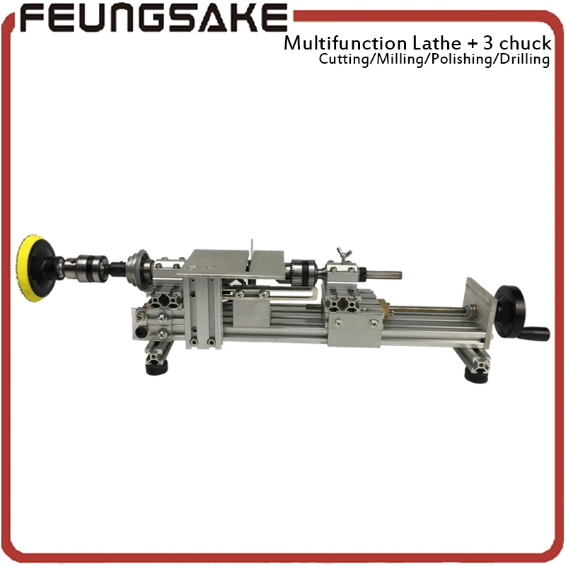 

multifunction lathe 10mm three chuck 96w spindle Mini Lathe Beads Machine Polishing,customize clamp length,DIY Wood Lathe Cutter