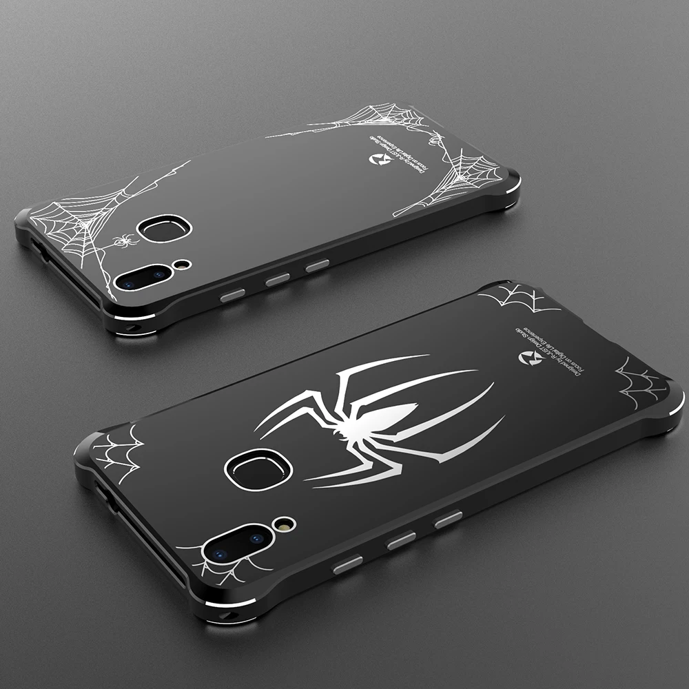 

Personality Spider Metal Frame Hard Case For Vivo X21 /X21 UD Arcylic Back Cover Shockproof Anit Drop Fashion Shell