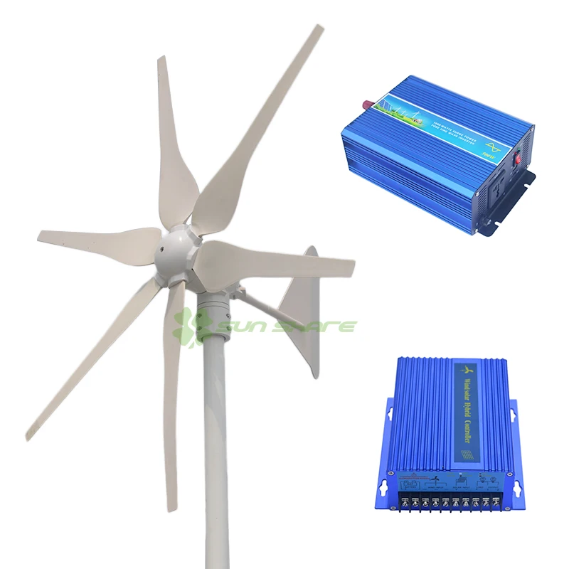 

Brand New 300w Wind Turbine Generator+wind solar hybrid controller + pure sine wave inverter to be wind system 3Years Warranty!
