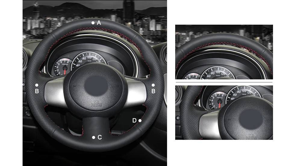 MEWANT черный искусственный кожаный чехол рулевого колеса автомобиля для Nissan March 2010- Sunny 2011-2013 Versa 2012- Almera Cube