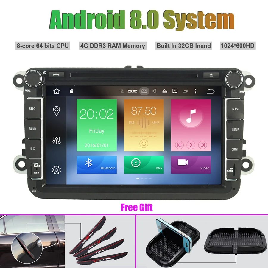 Excellent Octa-Core Android 8.0 CAR DVD Player for Volkswagen VW Universal type 0