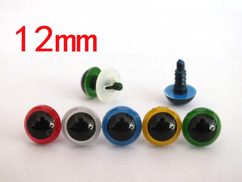 Free shipping!!50pcs/lot 12mm MIX COLORS Plastic Safety Eyes with washers for Puppets, Dolls free shipping 9mm 10 5mm 12mm can choose safety eyes sewing eyes plastic eyes green colored eyes 30pairs