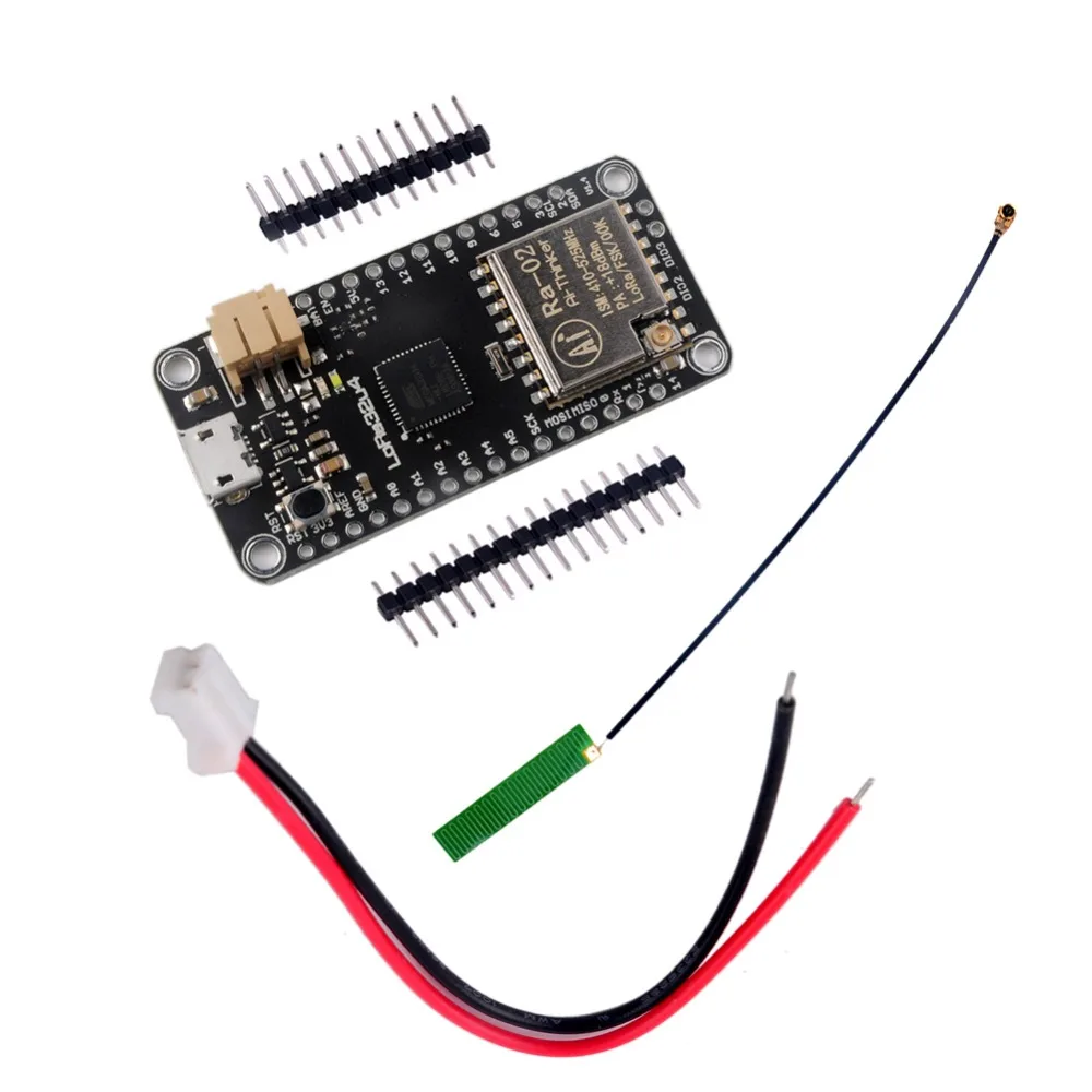 LoRa32u4 433 МГц RA02 Lora модуль макетная плата IOT LiPo Atmega328 SX1278 для Arduino+ антенна и JST-PH2.0MM-2P кабель RCmall