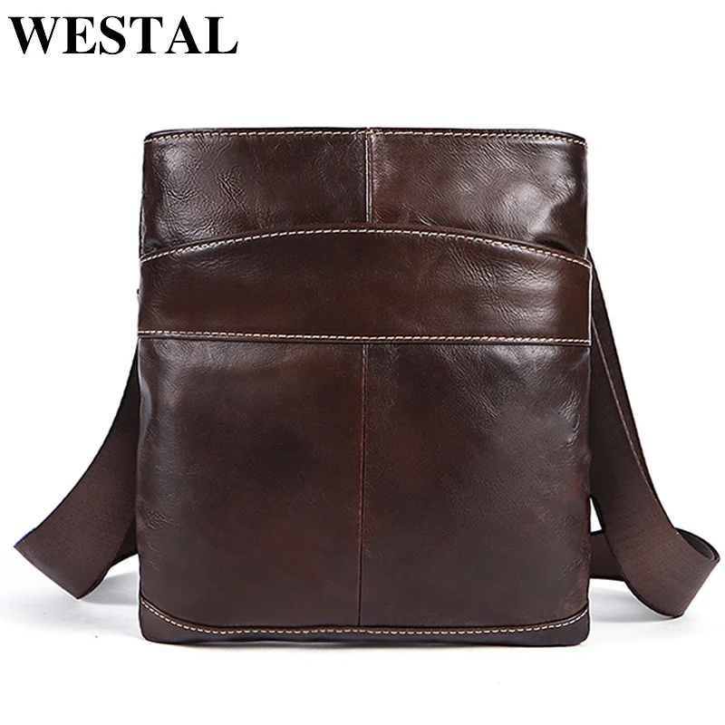 WESTAL حقيبة رجالية الذكور جلد طبيعي Crossbody أكياس للرجال صغيرة رفرف حقيبة ساع حقيبة الكتف للرجال حقيقية حقائب يد جلدية