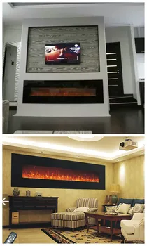 

Free shipping 72 inch pebbles decor flame electric fireplace wall mounted