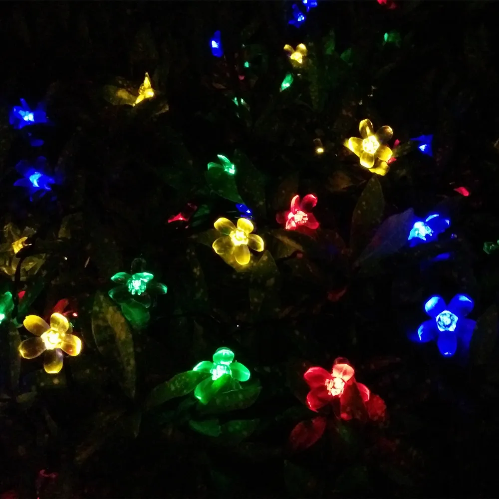 YIYANG Сакура Вишневый кулон 22 м 200 светодиодов Солнечная декоративная светящаяся гирлянда Рождественская вечеринка открытый сад La Luce Solare Navidad