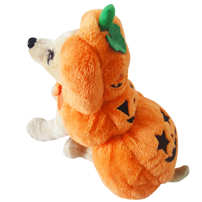 Стиль Pet Косплэй ткань оранжевый Тыква собака платье для Хэллоуина Рождество