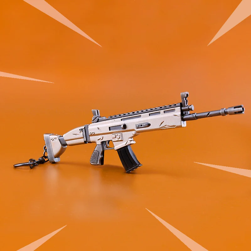 figura de fortnite battle royale pubg arma rifle scar con expositor 17cm details figura de fortnite - scar de fortnite