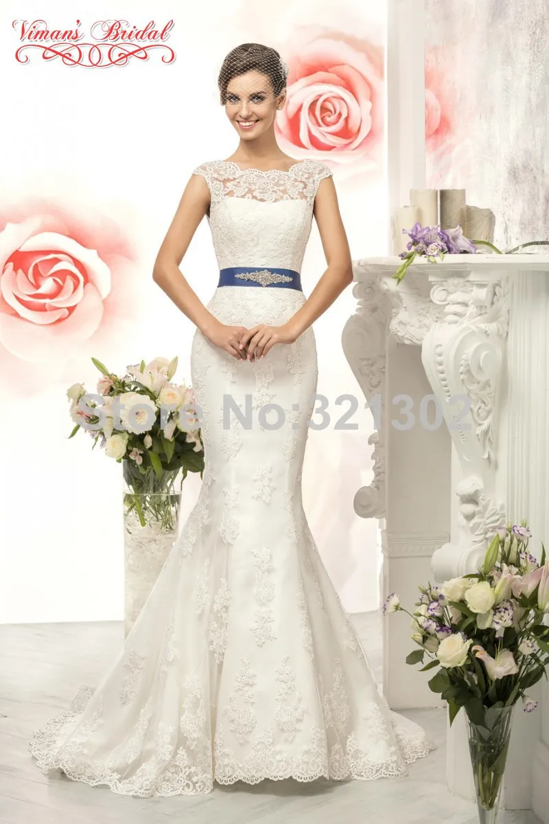Navy Blue Sash Wedding Dress Fashion Dresses