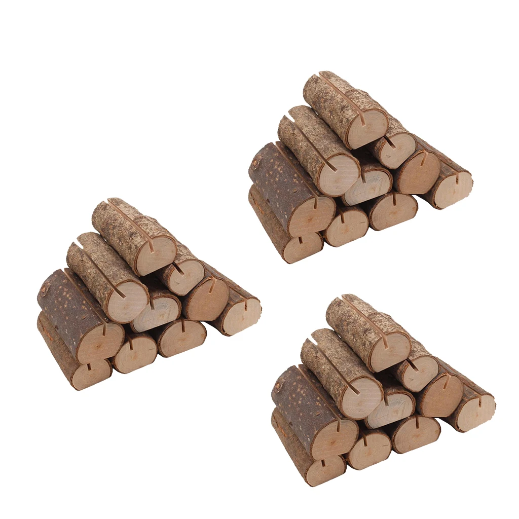30pcs Rustic Wood Place Card Holder Party Wedding Banquet Dinner Table Name Card Holder