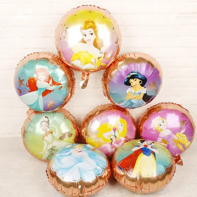 

Lucky 50pcs/lot 18 inch Round Princess Balloon For Wedding Party Decorations Globos Foil Aluminum Balloons Classic Toys Ballon