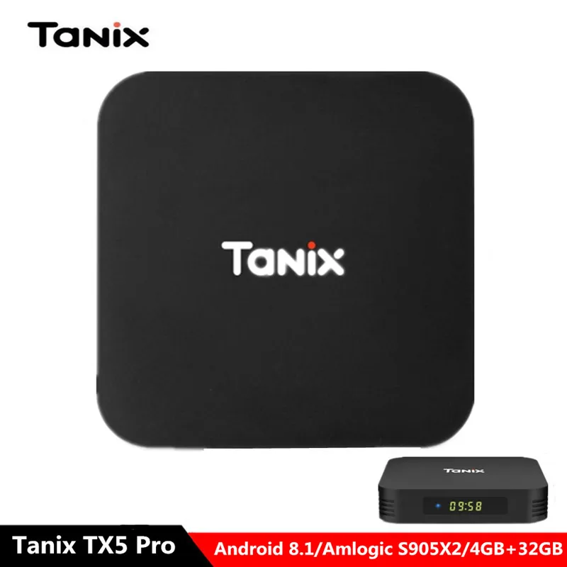 

Tanix TX5 Pro Smart TV Box Amlogic S905X2 Android 8.1 4GB DDR4 32GB Set Top Box 2.4G+5G WiFi BT4.2 100Mbps H.265 Media Player