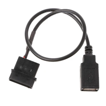 

30cm PC Internal 5V 2-Pin IDE Molex To USB 2.0 Type A Female Power Adapter Cable High Quality Plastic + Metal NoEnName_Null