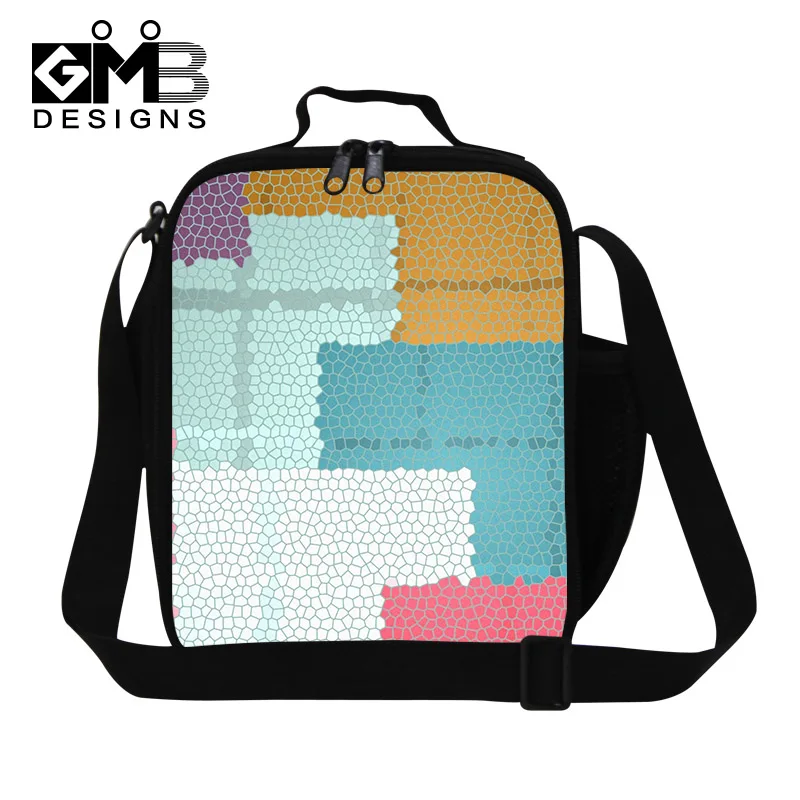 4 Personalized leopard 3D print lunch bag for boys,insulated cool lunch bag for kids,mens stylish lunch conainer with strap square