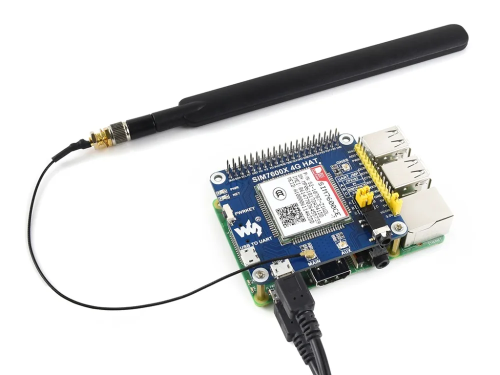 4 г/3g/2 г/GSM/GPRS/GNSS шляпа для Raspberry Pi на основе SIM7600CE-T 4 г/3g/2 г связи и GNSS модуль позиционирования