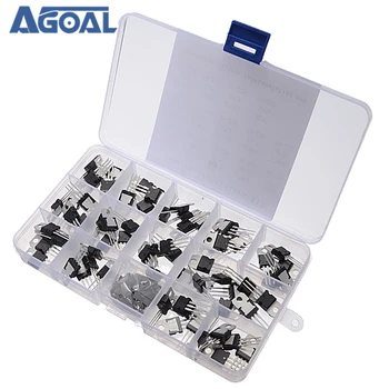 

70Pcs 14 Values L7805-LM317 Transistor Kit Voltage Regulator With Storage Box
