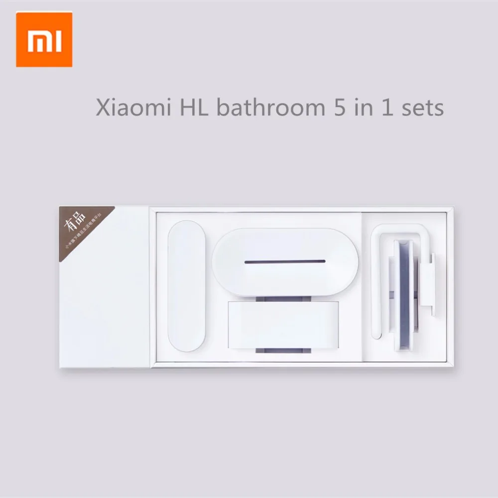 Xiaomi mijia HL Ванная комната 5 в 1 наборы для мыла крюк Коробка для хранения и держатель телефона для ванной комнаты душевая комната инструмент