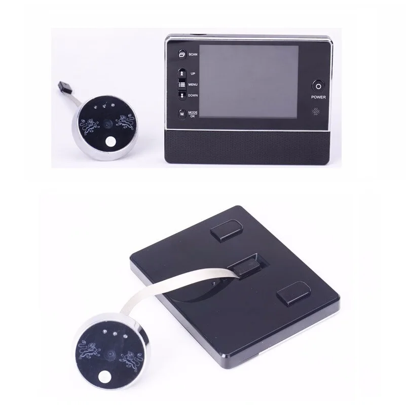 2016 New digital peephole Russian menu 3.5inch LCD 0.3 Megapixels 3X Zoom IR night vision 32 Rings support Video+Photos peephole