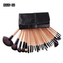 32pc Makeup Brushes Set Pro Cosmetic Brush Eyebrow Foundation Shadows Eyeliner Lip Kabuki Make Up Tools Kits & Pouch Bag