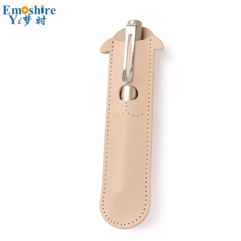 Emoshire New oil wax leather pen cartoon single pen bag creative gift pen bag pen leather case protective cover can be customized (3)