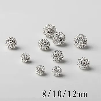 

DIY ceramic diamond ball bracelet necklace shambala soft ceramic diamond ball stud earrings foot chain semi-finished products