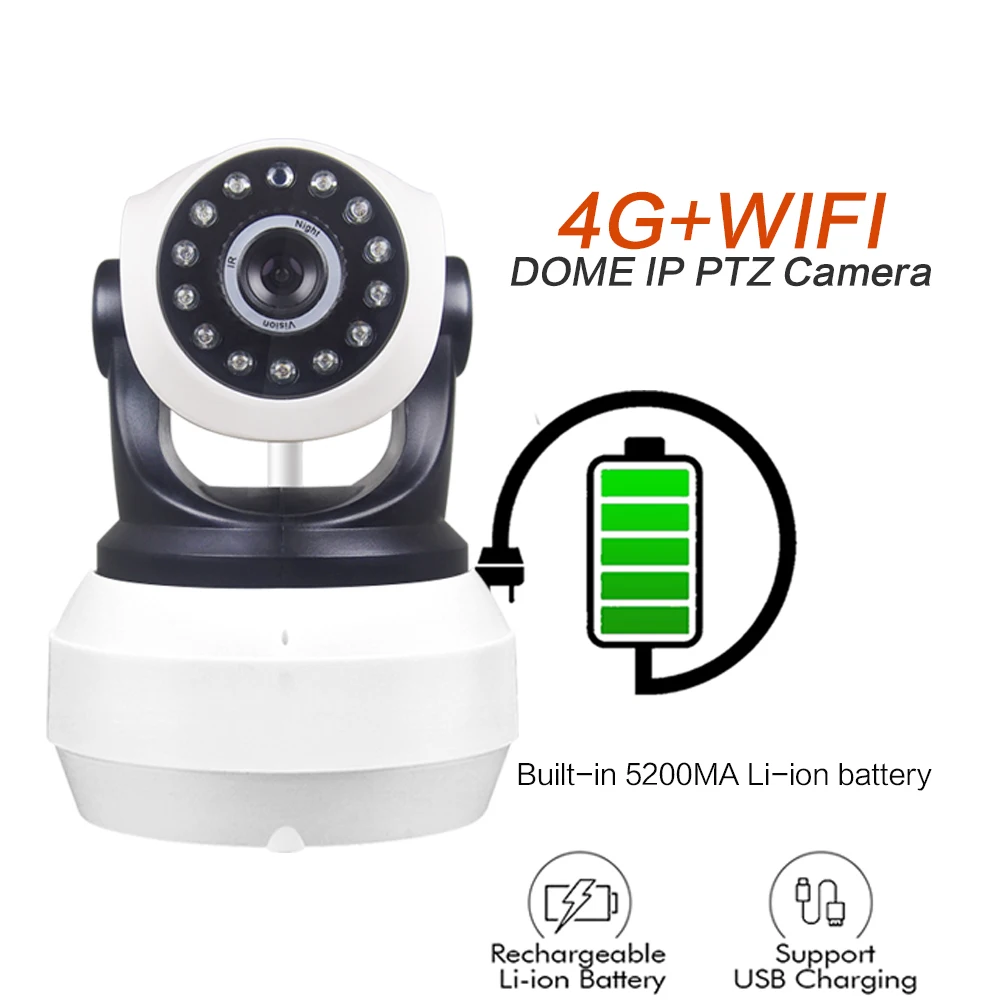  1080P HD 4G 3G Sim Card PTZ Wireless Video Camera WiFi Battery P2P CCTV Baby Home CCTV Security Sur
