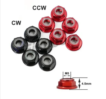 

10pcs M5 Screw Nuts For FPV Quadcopter 2204/2205/2206/1806 Motor Aluminum Alloy Cap Cover cw/ccw for RC Racing Drone