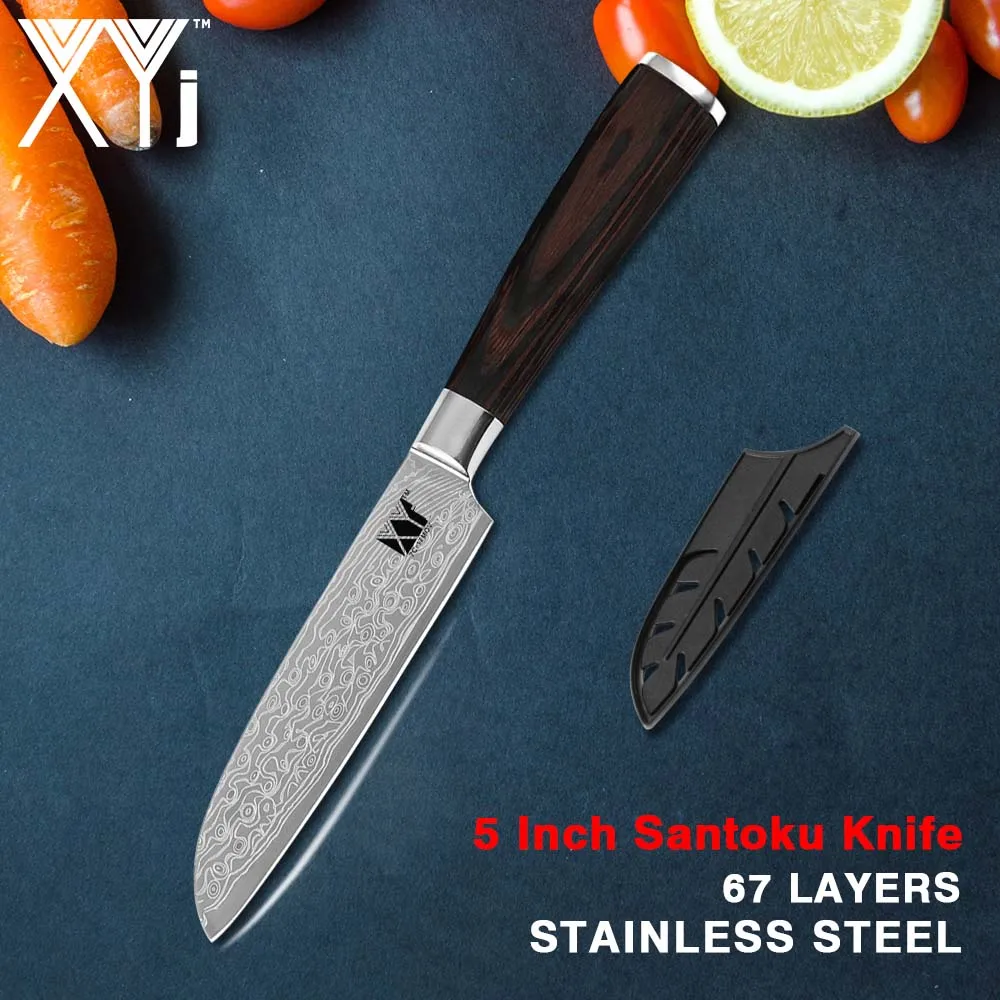 C 5 inch Santoku XYj овощной нож для нарезки картофеля 8 дюймов кухонный нож ручной работы японские ножи нож Кливер нож для рыбы - Цвет: C 5 inch Santoku