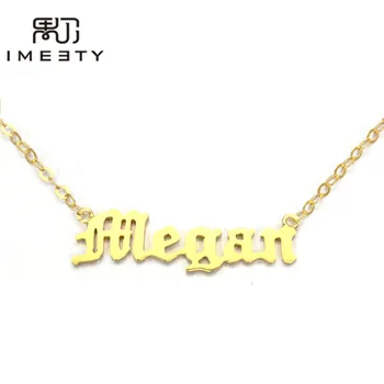 

IMEETY personalized nameplate necklace name tags necklace my necklace custom old english nameplate necklaces gifts