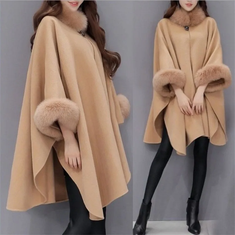 wool coat women coat Free shipping winter coat women fur collar Fox fur medium-long woolen coat plus size manteau femme S-3XL wool coat women coat Free shipping winter coat women fur collar Fox fur medium-long woolen coat plus size manteau femme S-3XL