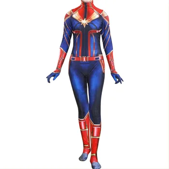 

Captain Marvel Cosplay Ms Marvel Carol Danvers Cosplay Costume Zentai Bodysuit Suit Jumpsuits Halloween Costumes